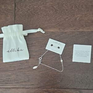 Ettika Silver Plated Anklet/Bracelet With Rhinestone